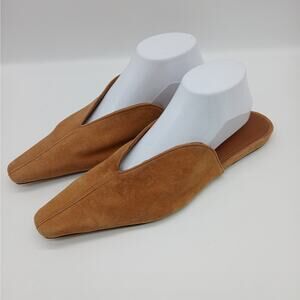 Asos Leather Slip On Mules Pointy Toe Shoes Brown Size 8 Everyday Classic